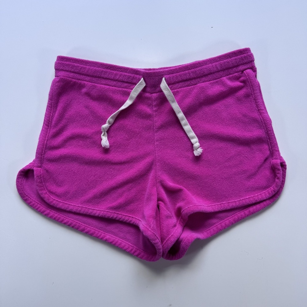 J CREW Weekend Terry Cloth 3" Shorts Womens Small Pink AM598 Beach Relaxing